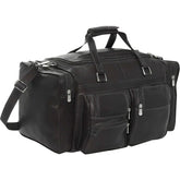 Piel Leather Carry-on Duffel Bag with Pockets - Luggage Base