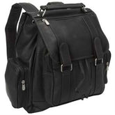 Piel Leather Double Loop Flap Over Laptop Backpack - Luggage Base