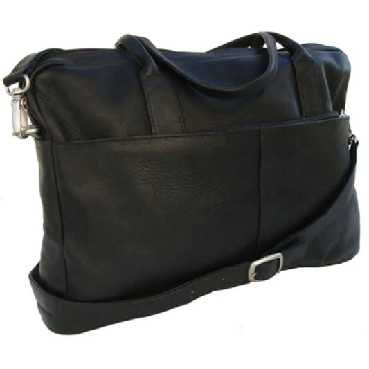 Piel Leather Top-Zip Portfolio - Luggage Base