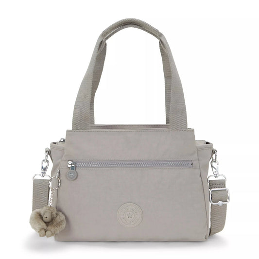 Kipling Elysia Shoulder Bag in Grey Gris, front view