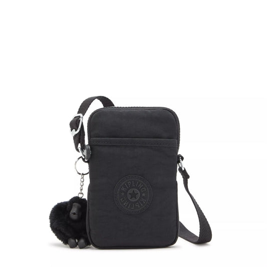 Kipling Tally Crossbody Phone Bag in Black Noir, front view