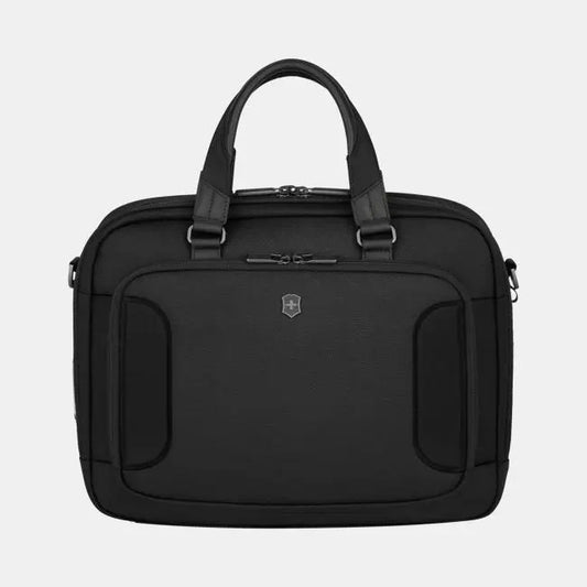 Victorinox Werks Traveler 7.0 Compact Briefcase, Briefcase with 14" Laptop and 11’’ Tablet Compartment, Black