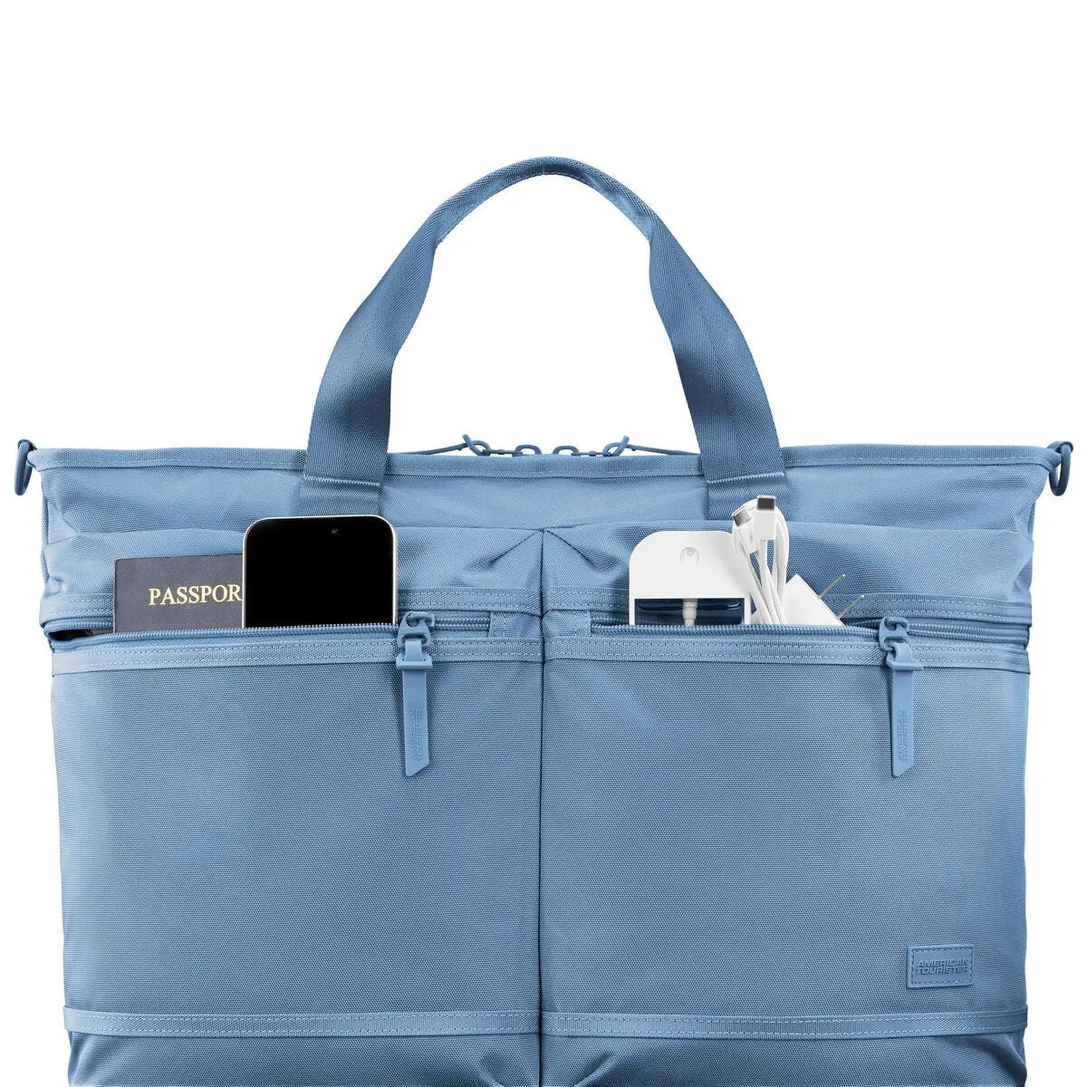 American Tourister Stratum 3.0 Convertible Travel Tote in Elemental Blue - detail