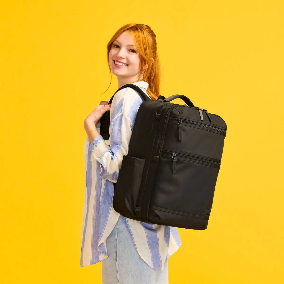 American Tourister Stratum 3.0 Travel Backpack in Black - lifestyle