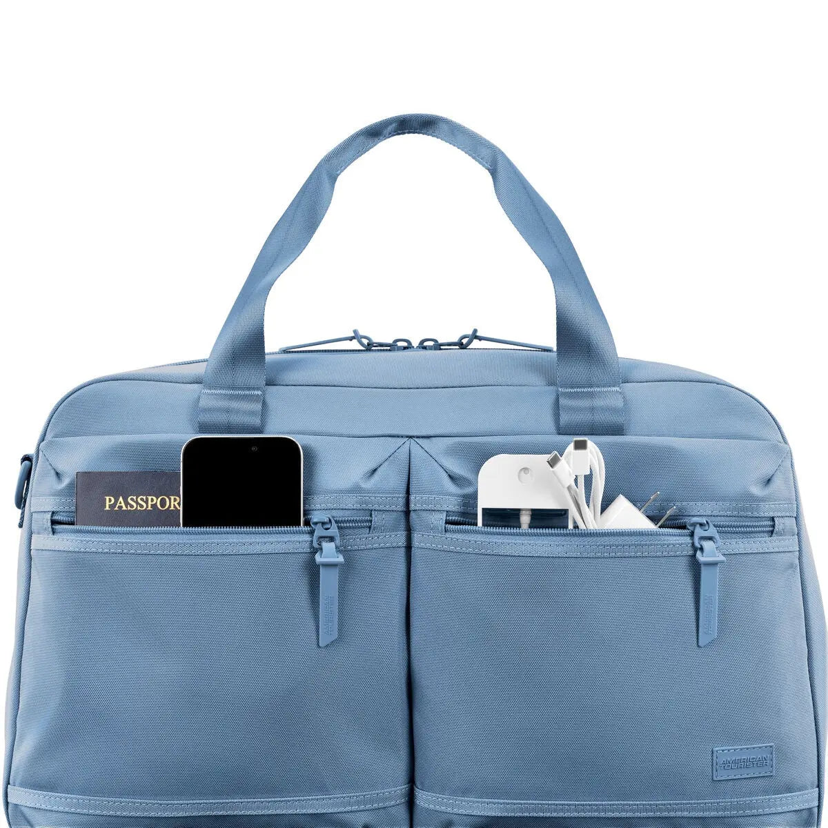 American Tourister Stratum 3.0 Convertible Weekender in Elemental Blue - detail