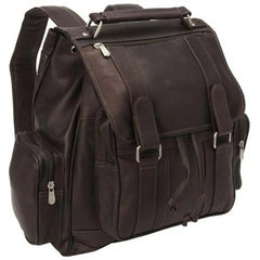 Piel Leather Double Loop Flap Over Laptop Backpack - Luggage Base
