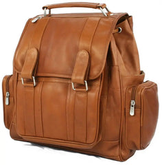 Piel Leather Double Loop Flap Over Laptop Backpack - Luggage Base