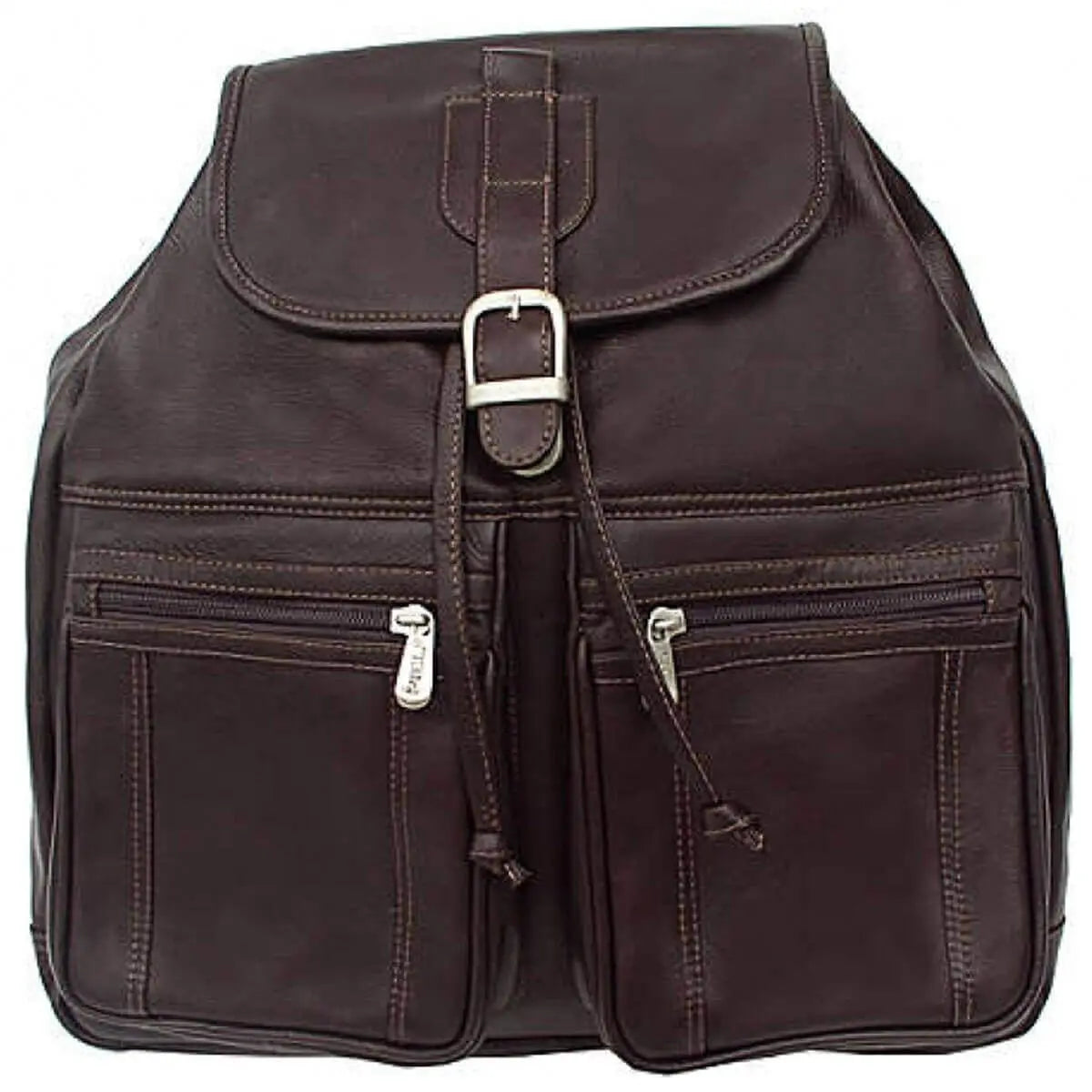 cute leather drawstring backpacks Piel Leather Drawstring Backpack, Chocolate