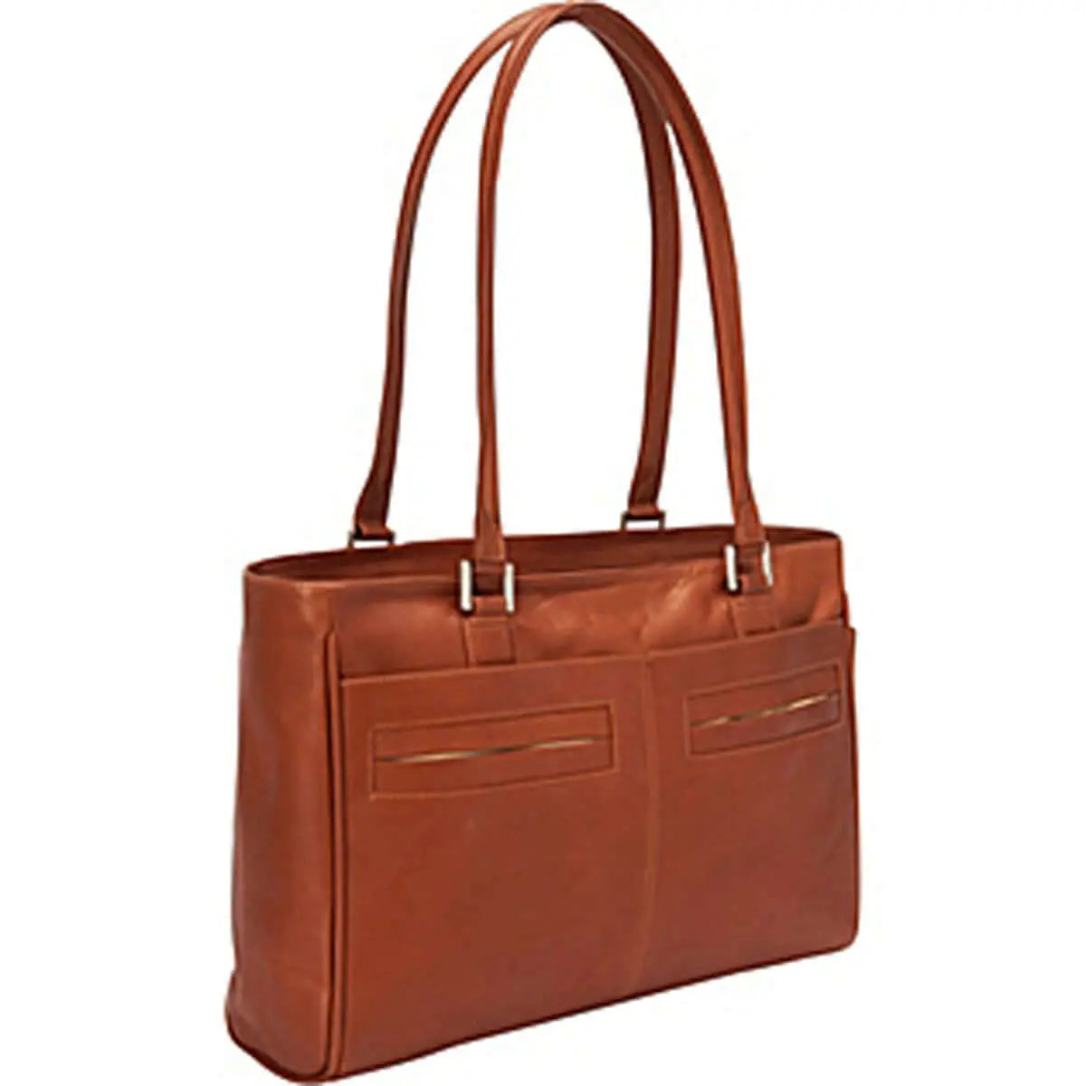 Piel Leather Ladies Laptop Tote with Pockets - Luggage Base