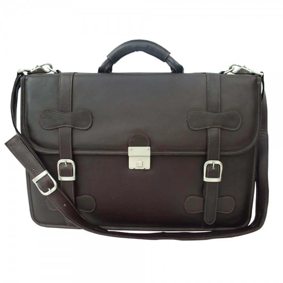 Piel Leather XXL Flap-Over Laptop Portfolio - Luggage Base