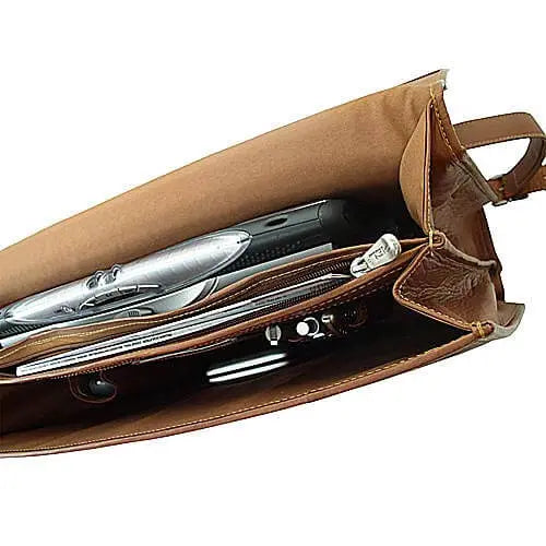 Piel Leather XXL Flap-Over Laptop Portfolio - Luggage Base