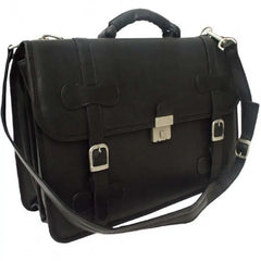 Piel Leather XXL Flap-Over Laptop Portfolio - Luggage Base