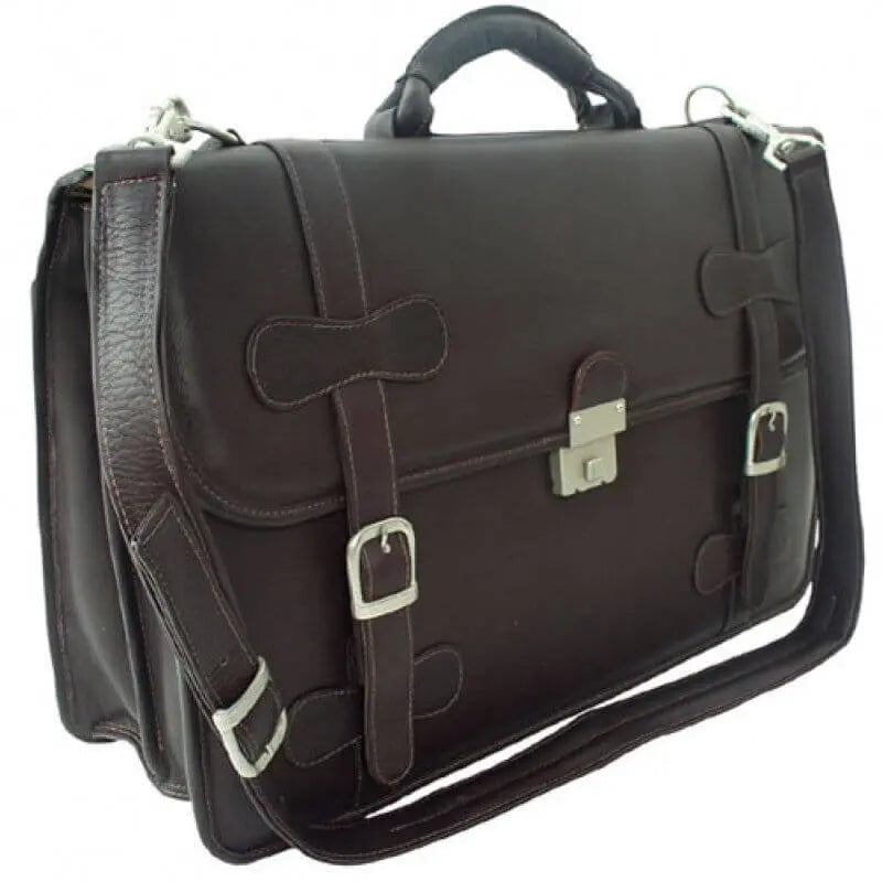 Piel Leather XXL Flap-Over Laptop Portfolio - Luggage Base