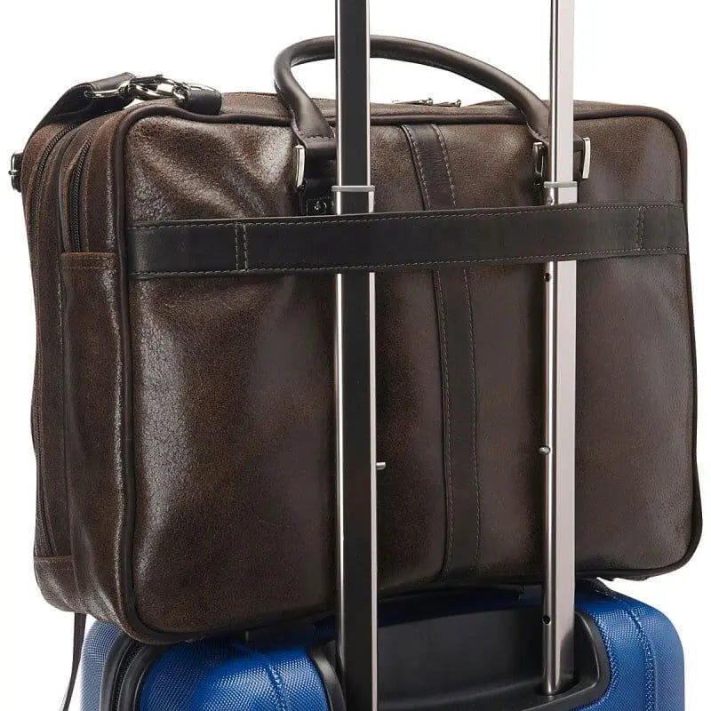 Piel Vintage Leather Laptop Brief - Luggage Base