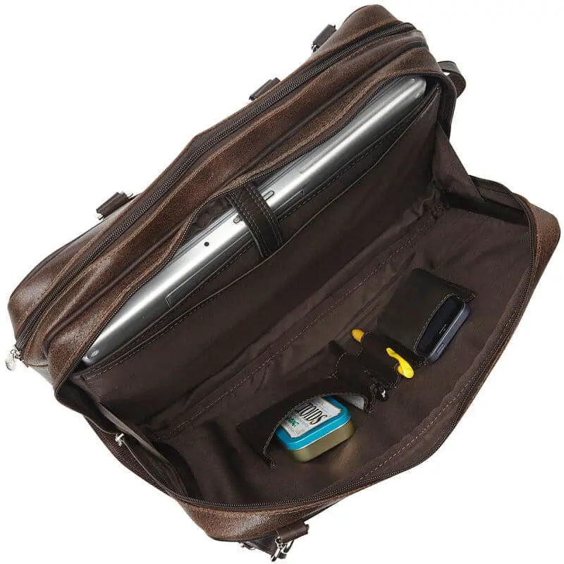 Piel Vintage Leather Laptop Brief - Luggage Base