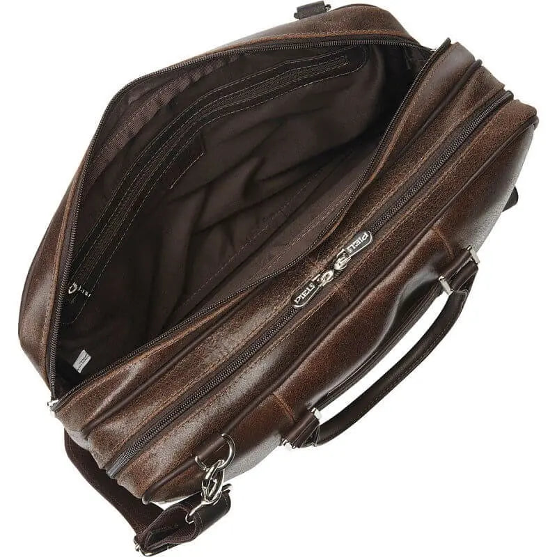 Piel Vintage Leather Laptop Brief - Luggage Base