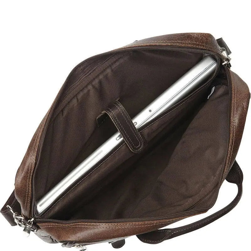 Piel Vintage Leather Laptop Business Case - Luggage Base