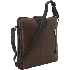 Piel Vintage Leather Slim Tablet Shoulder Bag - Luggage Base