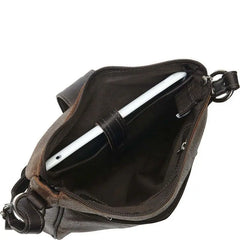 Piel Vintage Leather Slim Tablet Shoulder Bag - Luggage Base