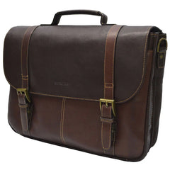 Samsonite Genuine Leather Flapover Buckle Brief - Luggage Base