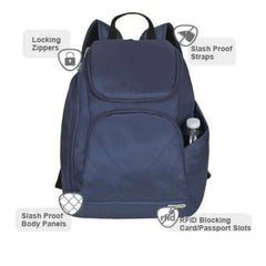 anti theft backpack ykk zipper slash proof waterproof rfid travel Anti-Theft Carry On Backpack|RFID Protected The backpack has a clear main compartment with padded compartment for laptops with screen diagonal up to approx Travel safely knowing your gear