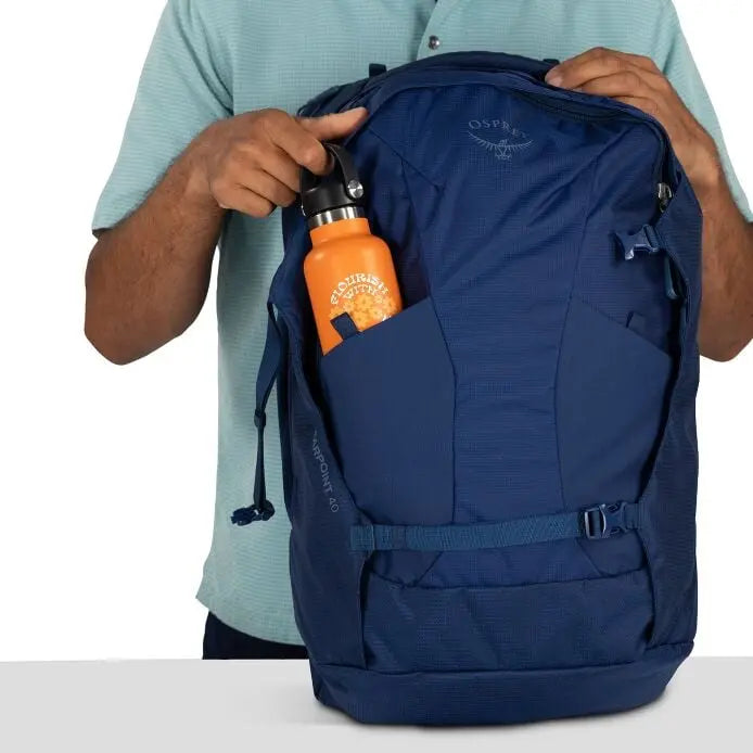 Osprey Farpoint 40 Travel Pack — harness adjustment detail