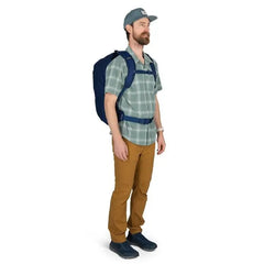 Osprey Farpoint 40 Travel Pack in Antique Blue — worn during travel