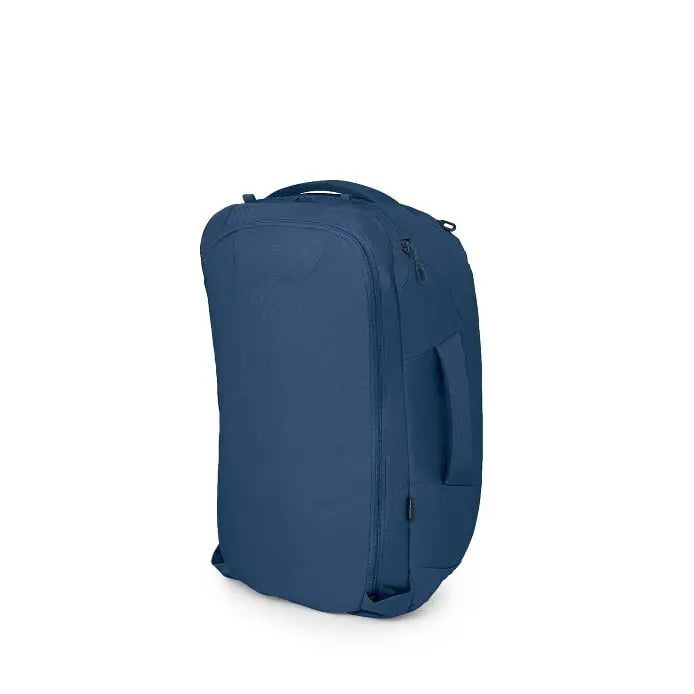Osprey Farpoint 40 Travel Pack in Antique Blue — back panel view