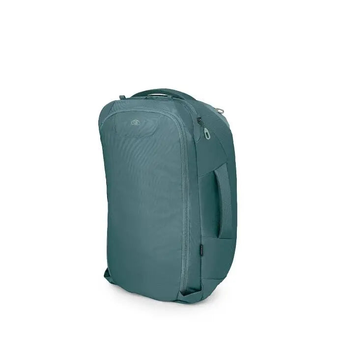 Osprey Farpoint 40 Travel Pack in Cascade Blue-Torrent Blue — back panel view