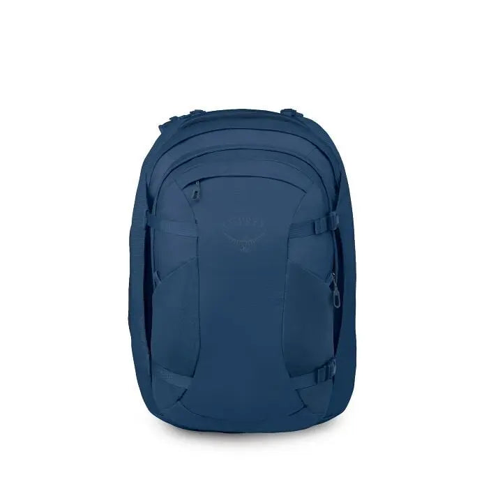 Osprey Farpoint 55 Travel Pack in Antique Blue — front view