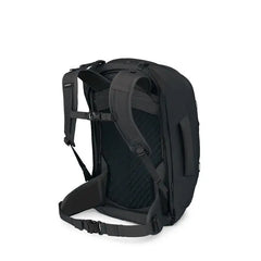 Osprey Farpoint 55 Travel Pack in Black — rear three-quarter view