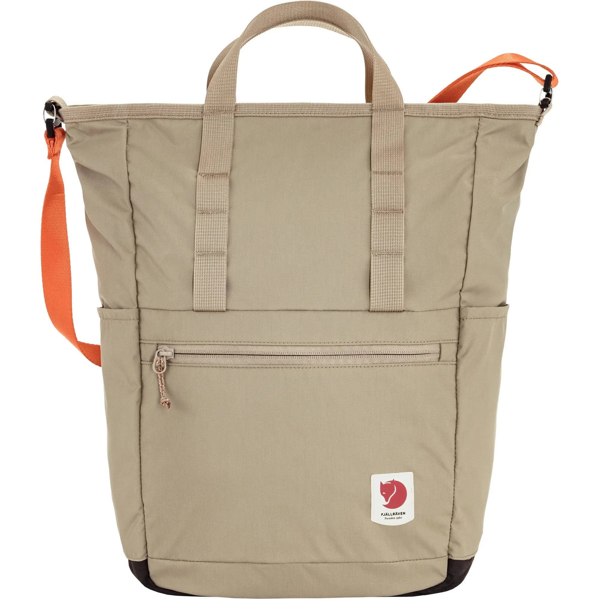 Fjallraven High Coast Totepack in Fossil, front view on white