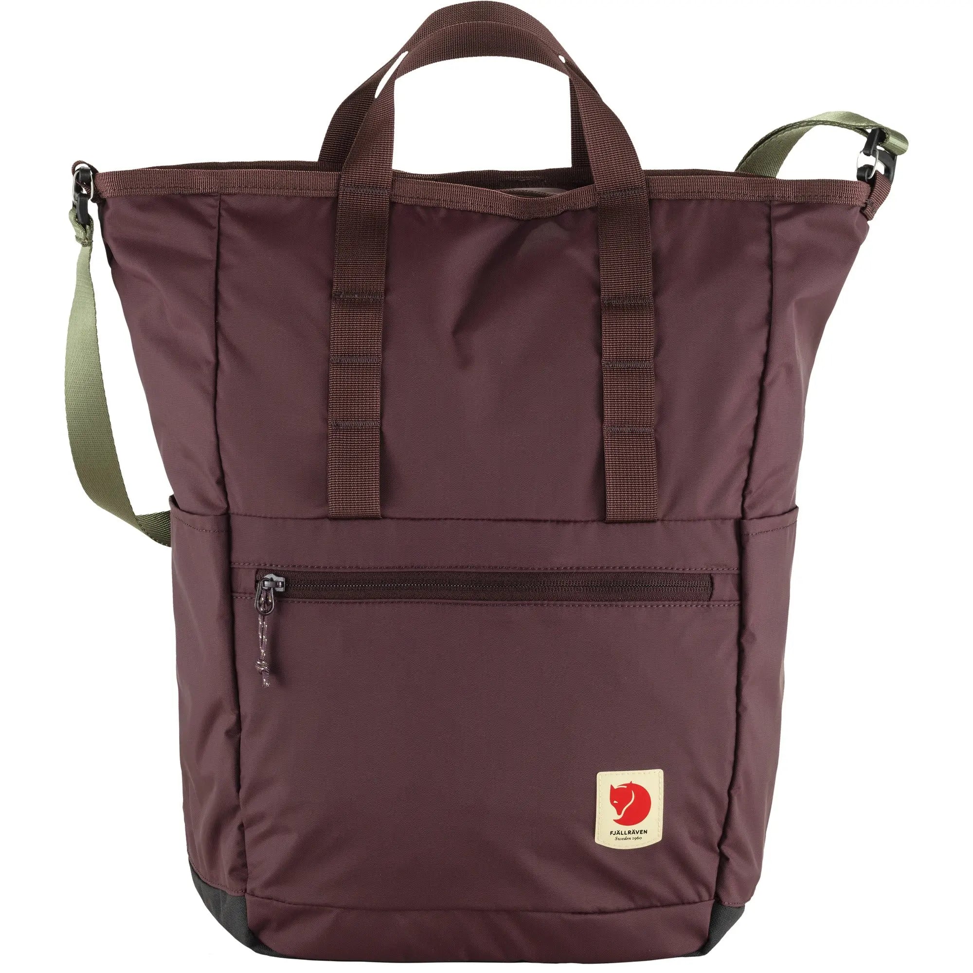 Fjallraven High Coast Totepack in Blackberry, front view on white
