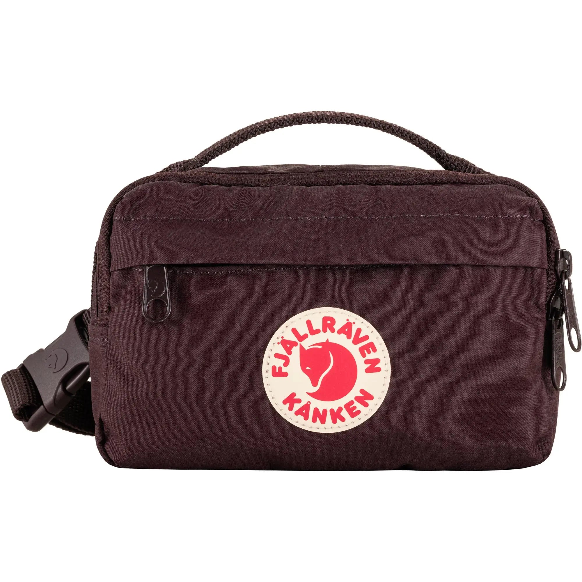 Fjallraven Kanken Hip Pack in Blackberry, front view on white