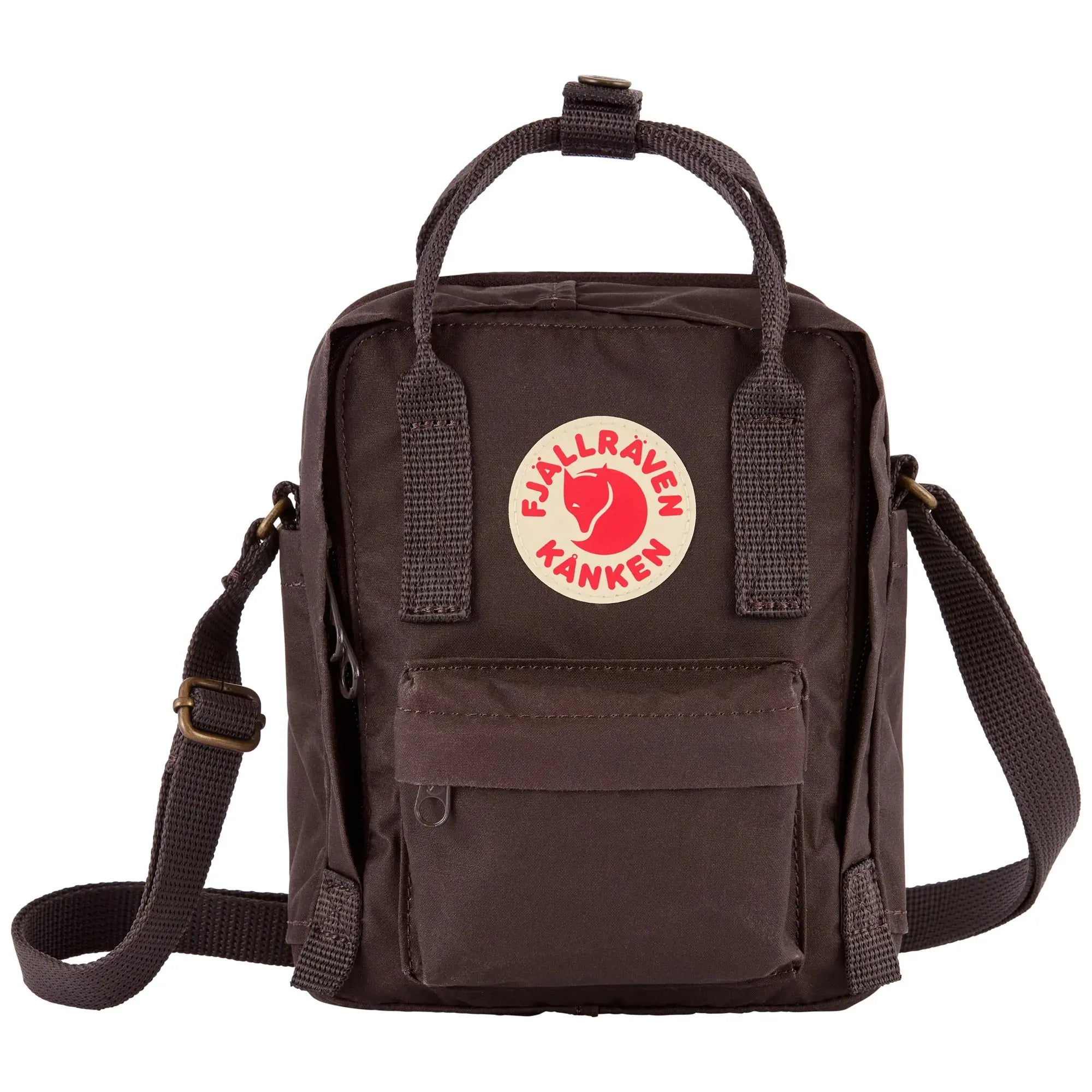 Fjallraven Kanken Sling in Black Oak, front view on white