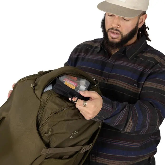 Osprey Sojourn Porter 46L (2026) - top quick-access pocket, shown in Moss Green