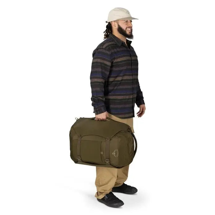 Osprey Sojourn Porter 46L (2026) - hand carry, shown in Moss Green