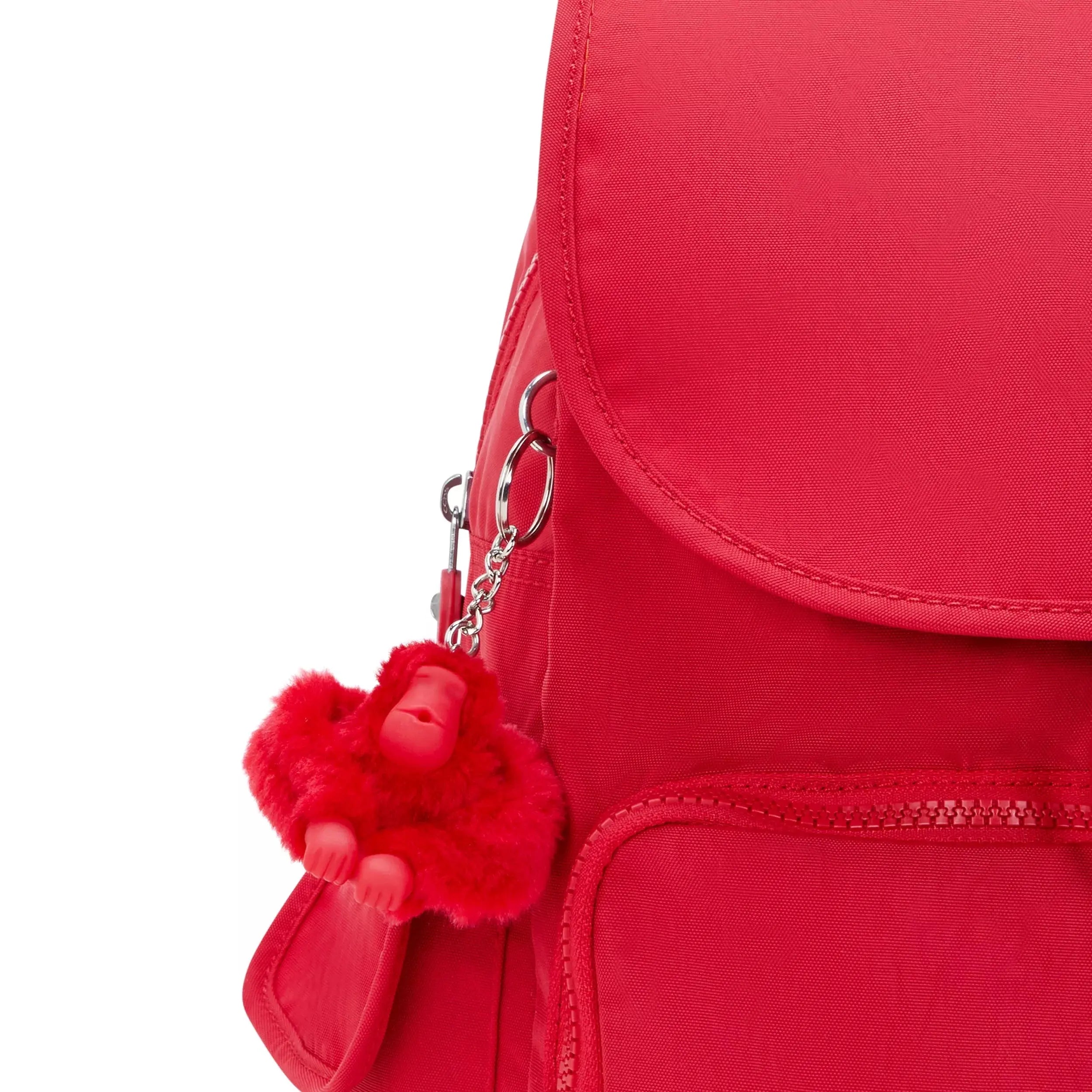 Kipling City Pack Backpack in Red Rouge, detail view