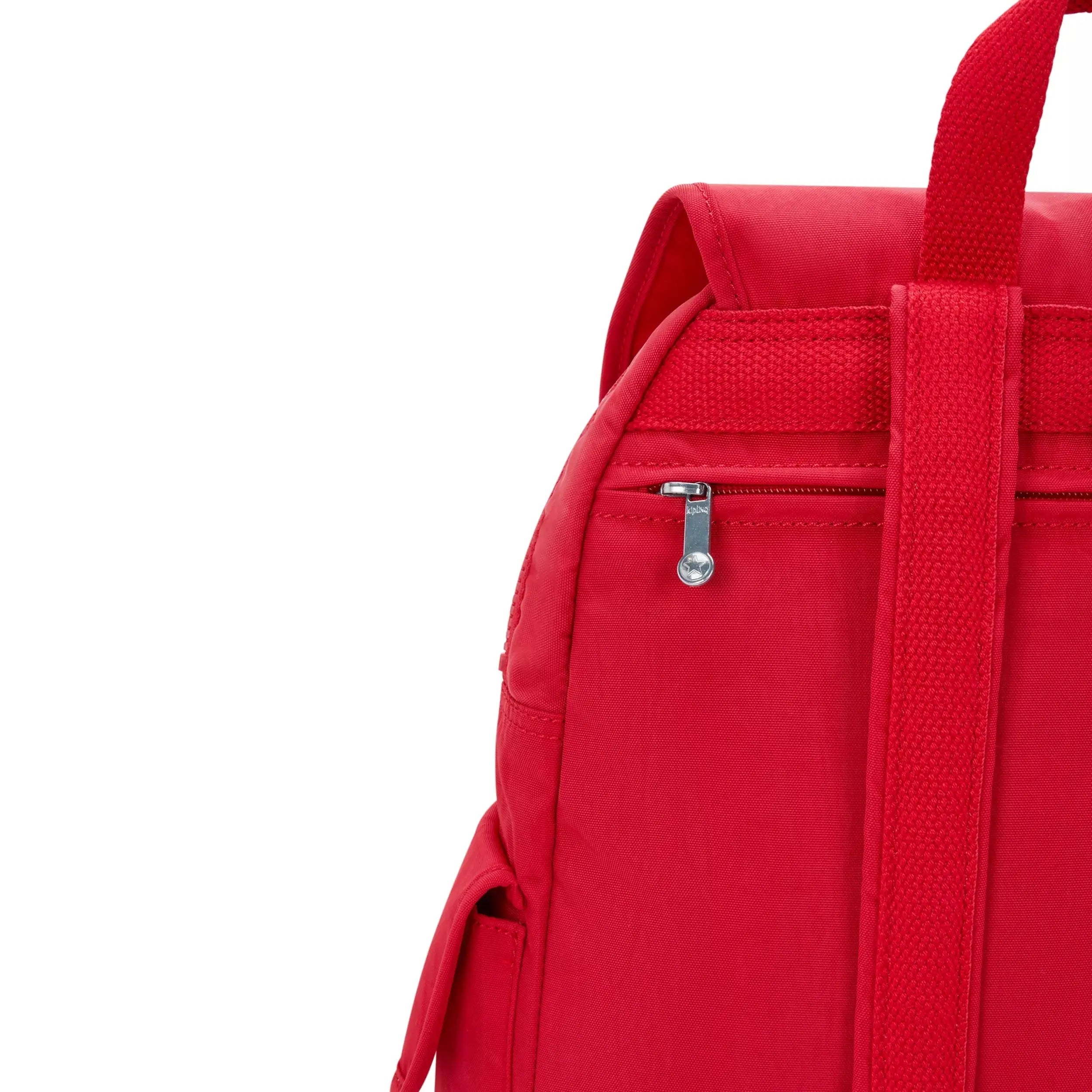 Kipling City Pack Backpack in Red Rouge, detail view