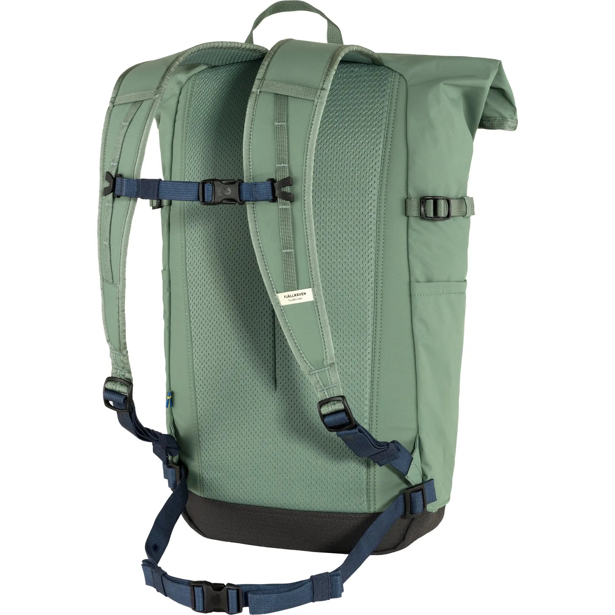 Fjallraven High Coast Foldsack 24 in Patina Green, back view on white