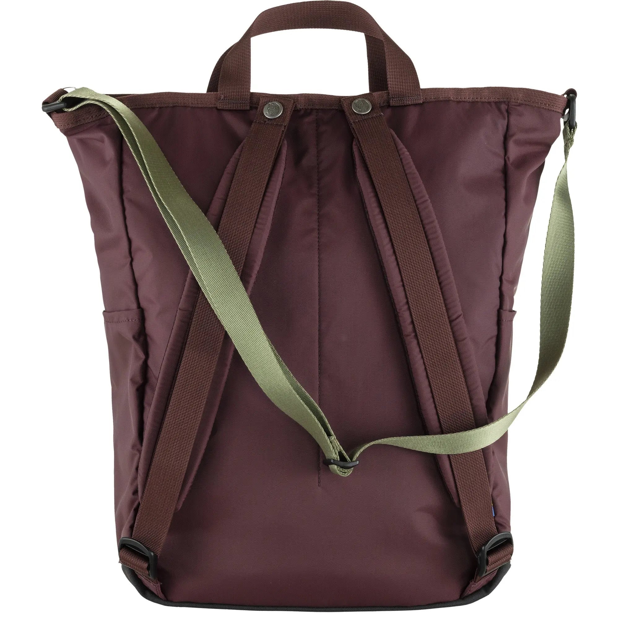 Fjallraven High Coast Totepack in Blackberry, back view on white