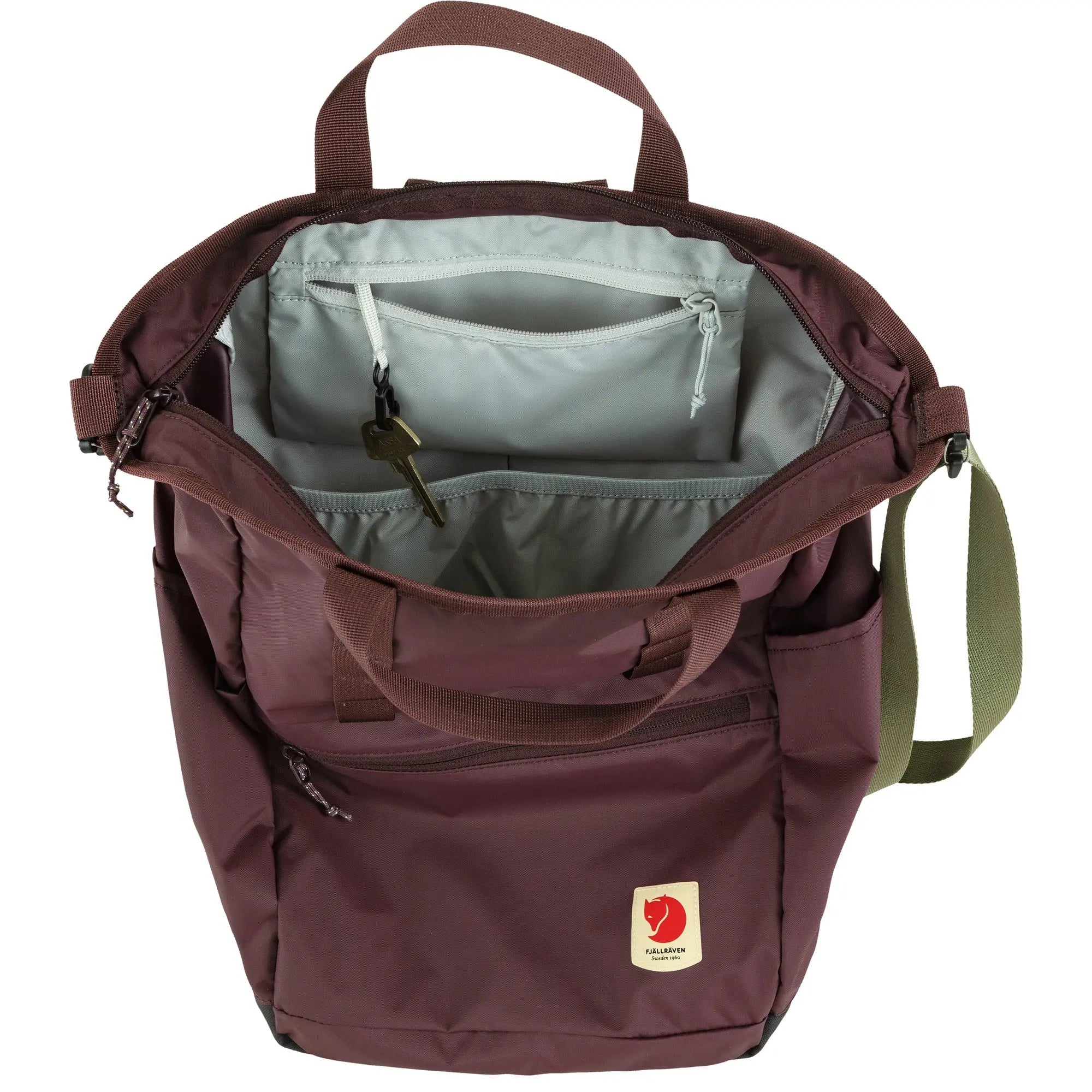 Fjallraven High Coast Totepack, open main compartment, shown in Blackberry; shared feature image