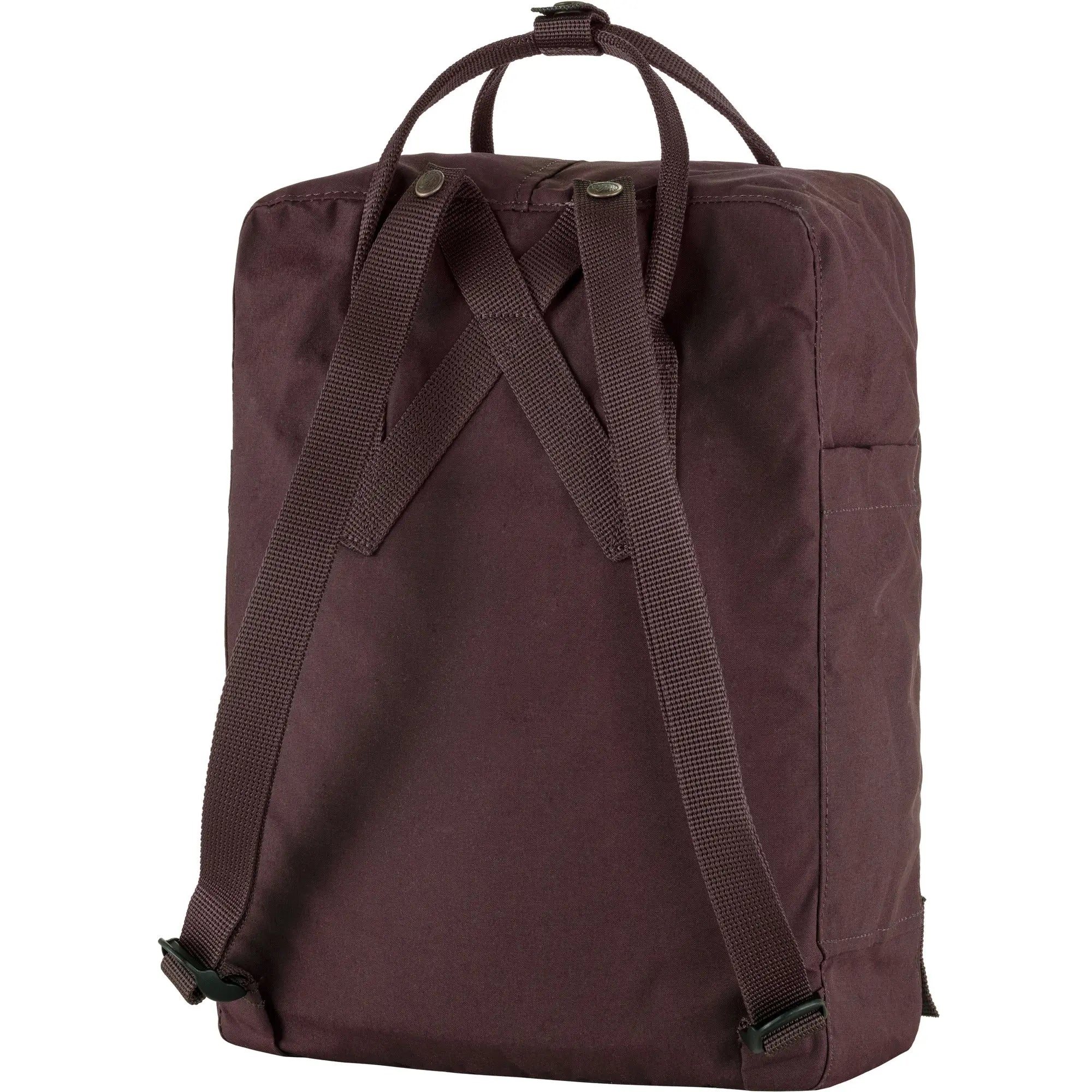 Fjallraven Kanken Backpack in Blackberry, back view on white