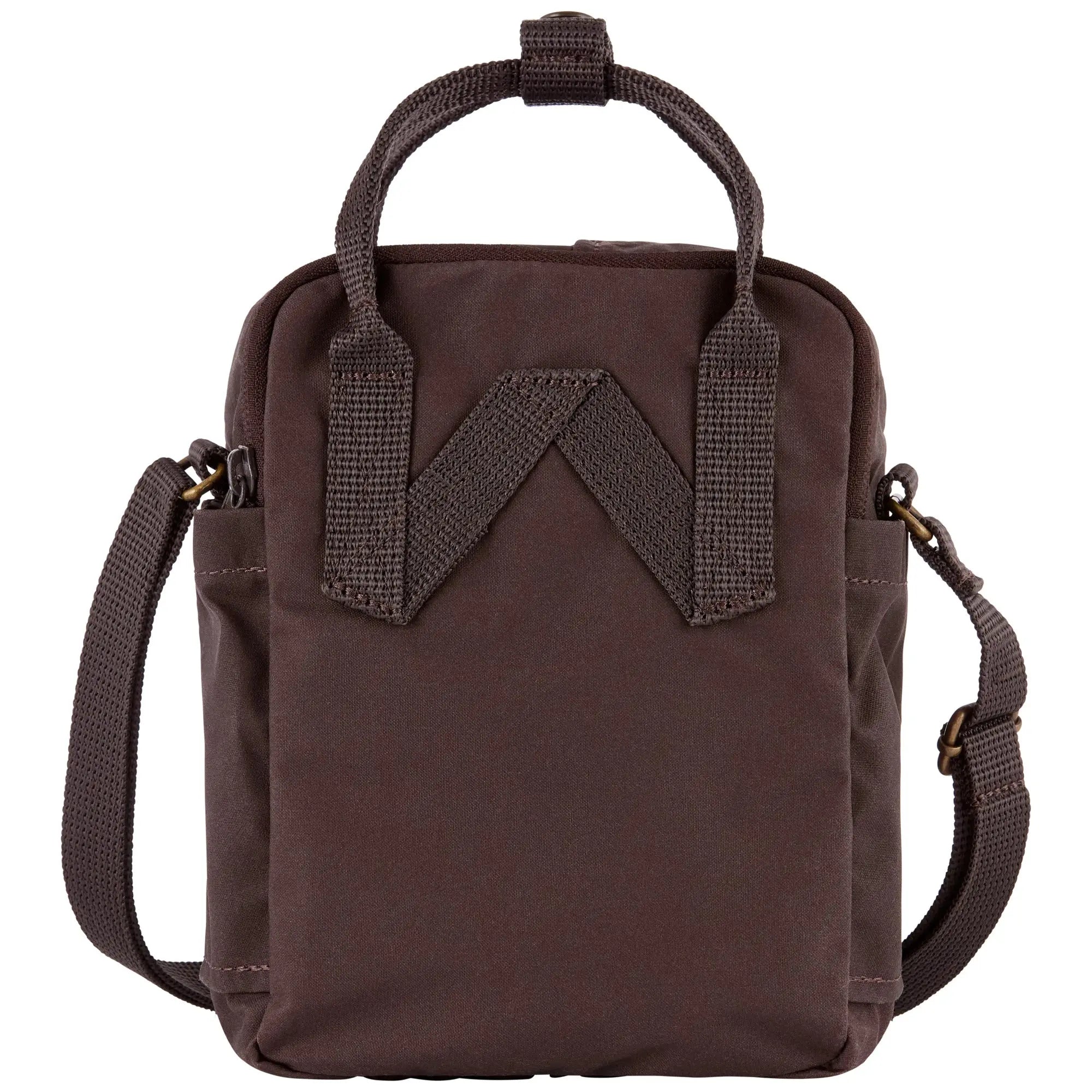 Fjallraven Kanken Sling in Black Oak, back view on white