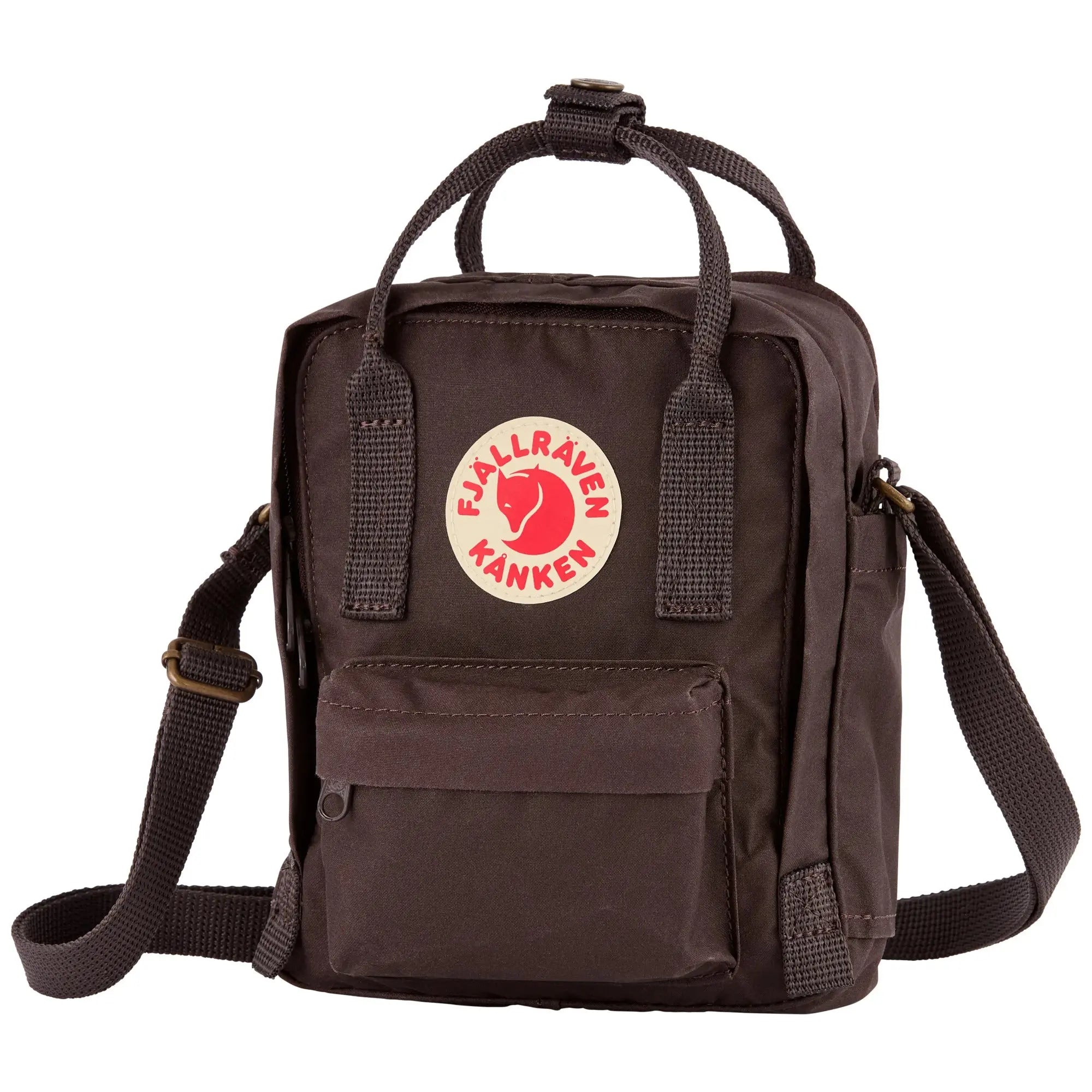 Fjallraven Kanken Sling in Black Oak, angled view on white