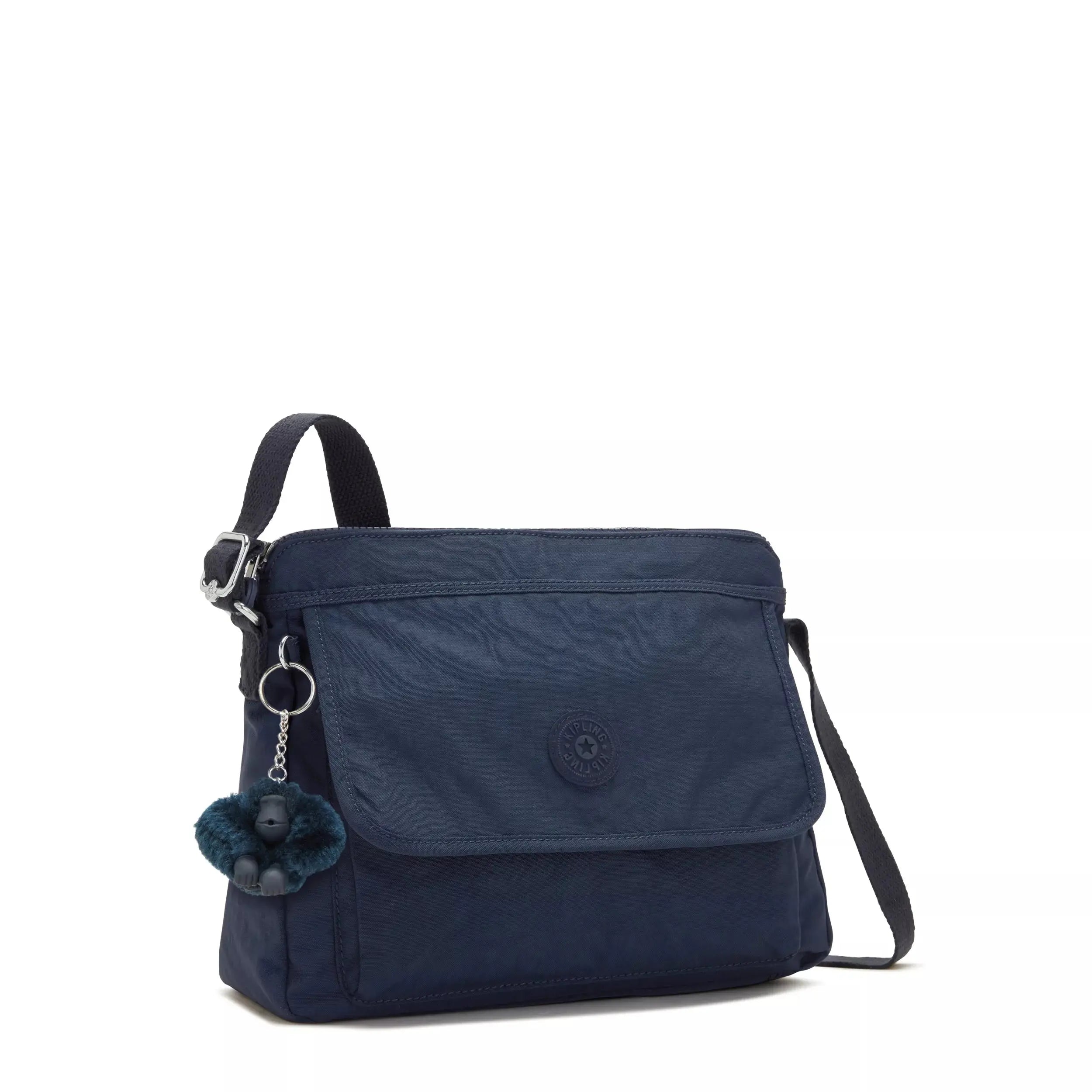 Kipling Aisling Crossbody Bag in Blue Bleu 2, angled view
