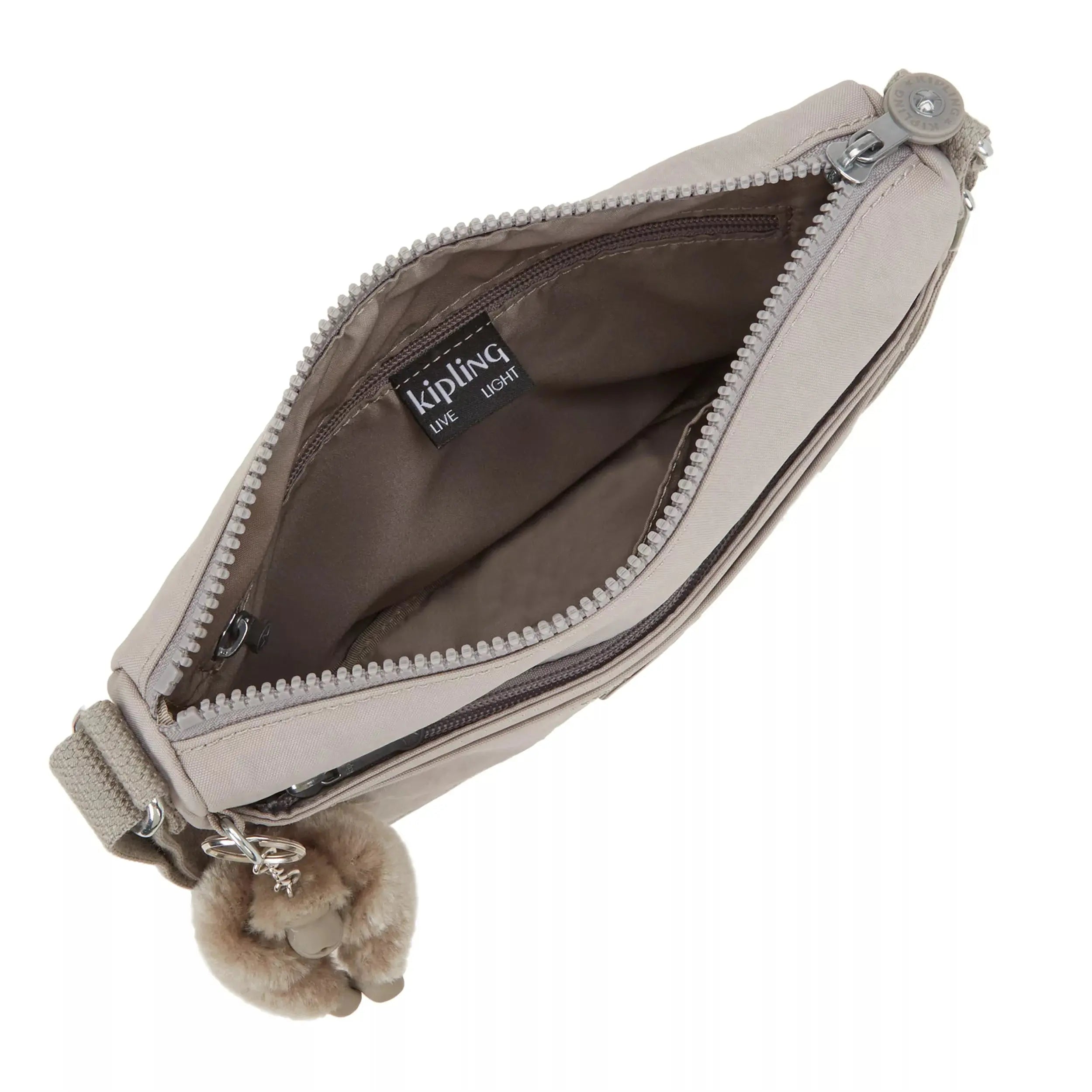 Kipling Sebastian Crossbody Bag in Grey Gris, interior view