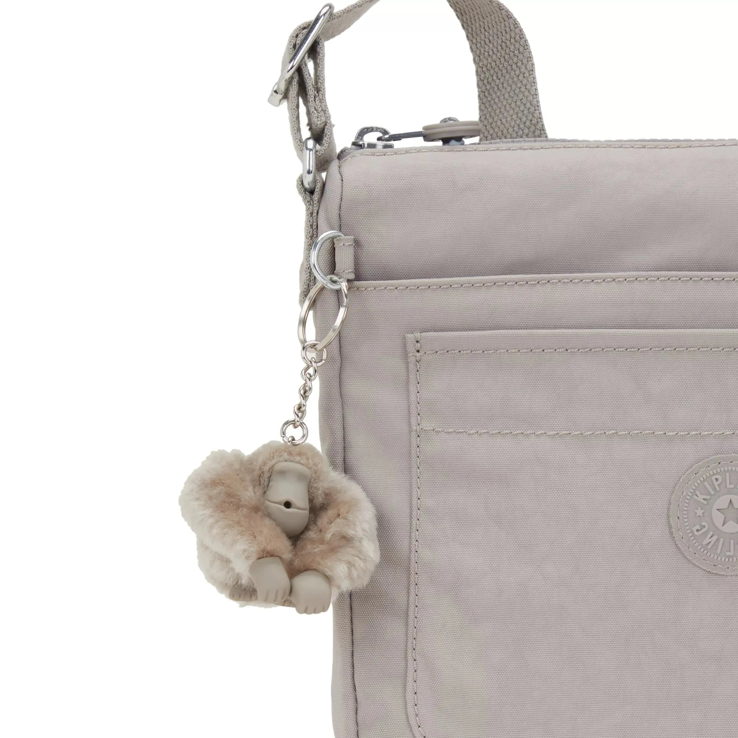 Kipling Sebastian Crossbody Bag in Grey Gris, detail view