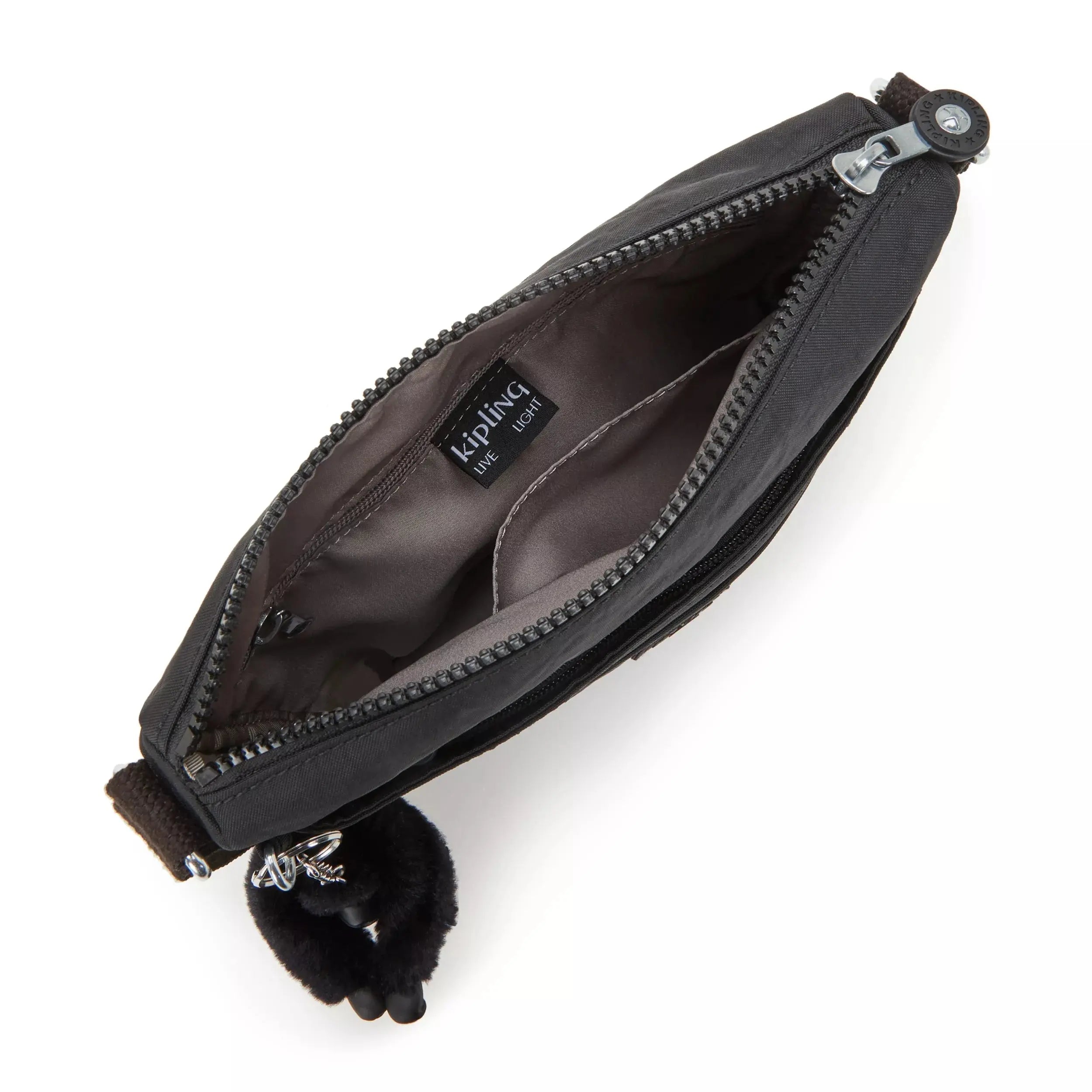 Kipling Sebastian Crossbody Bag in Black Noir, interior view