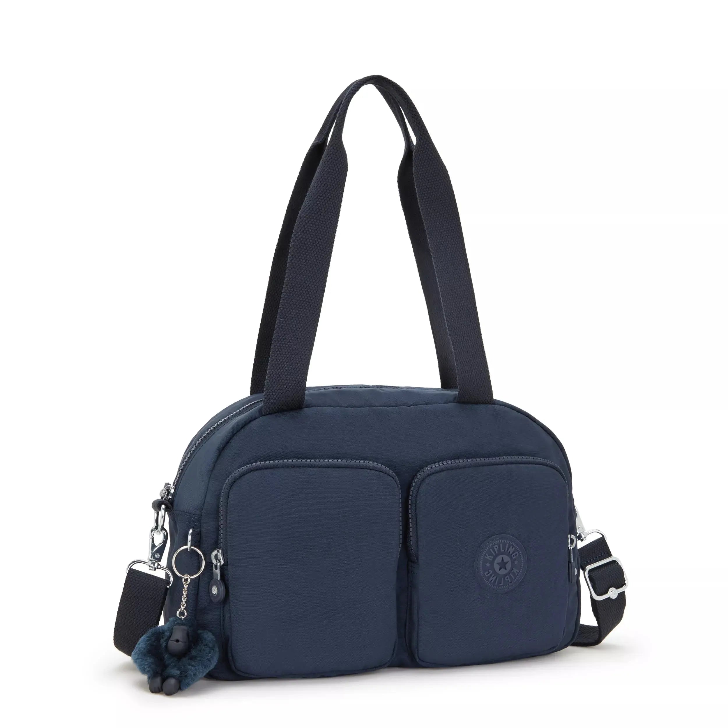 Kipling Cool Defea Shoulder Bag in Blue Bleu 2, angled view